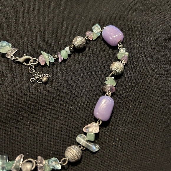 VTG Beautiful Fairycore Grunge Stone and silver metal choker. - Picture 5 of 8